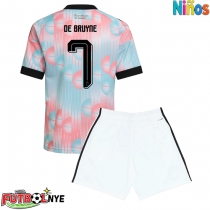 Camiseta Bélgica Kevin De Bruyne #7 Visitante Equipación para niños Mundial 2026 manga corta (+ pantalones cortos)